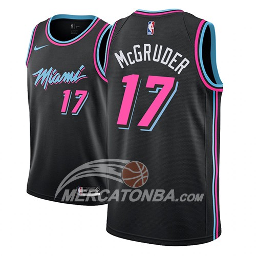 Maglia NBA Miami Heat Rodney Mcgruder Ciudad 2018-19 Nero